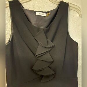 Calvin Klein Charcoal Ruffle Front Dress Size 10